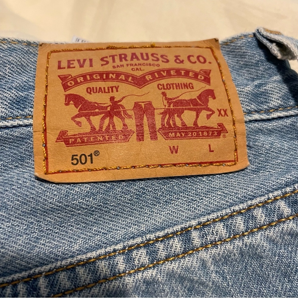Levi’s Women’s 501 Original Shorts “Sansome Straggler” Blue - Picture 10 of 12